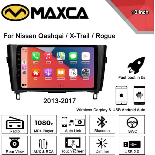 MAXCA 10 inch Wireless Carplay Android auto radio For Nissan Sentra Sylphy Multimedia 2 din Car Radio