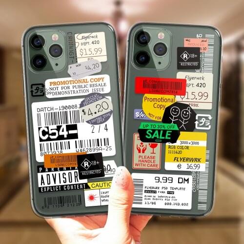 Fashion Luxur Retro Label Phone Case For iPhone 11 12 Pro XS Max XR X 6 6S 7 8 Plus SE 2020 12Mini Coque Soft Silicone Cover