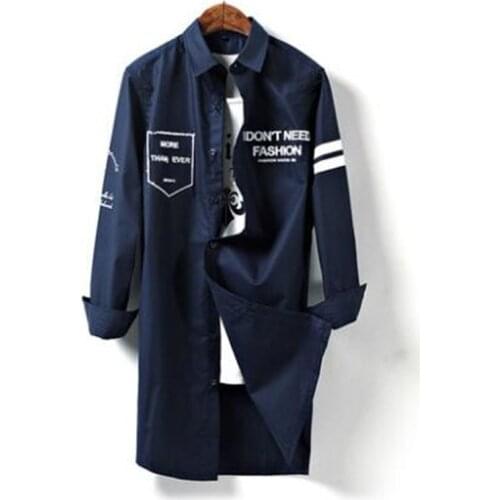 Thintenda Mens Long Sleeve Shirts 2018 Unique Men Shirt Cotton Hip Hop Top Tees Rock Punk Men Clothing Korean Cool Large Sizes