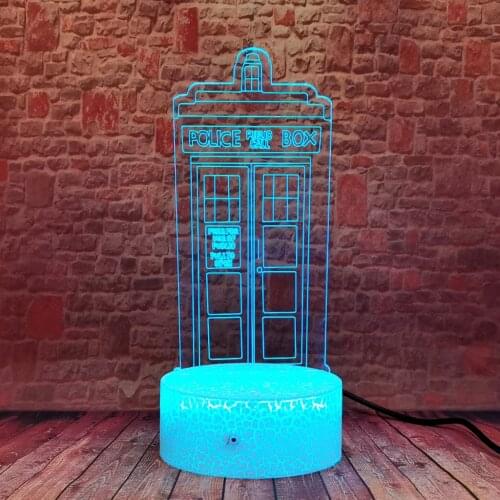 TARDIS Model 3D Illusion Nightlight LED Colorful Change Desk Lamp doctor who action & toy figure boys