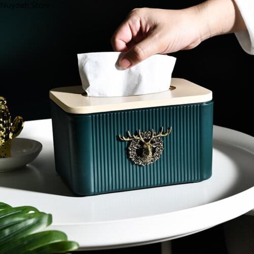 Nordic Elk Tissue Box Creative Living Room Light Luxury Storage Decoration Simple Pumping Box Home Decoration Accessories