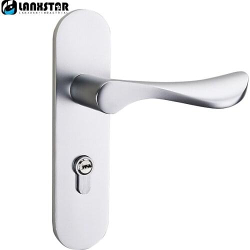 New Fashion Simple Design Stainless Steel Lockset Handle Wooden Door Handle Lock