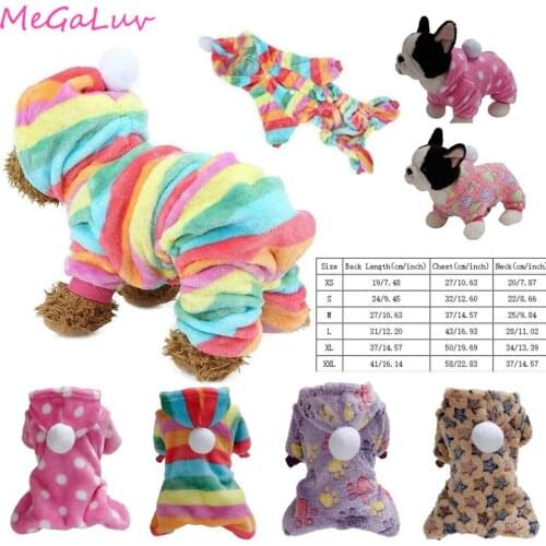 Coral velvet Dog Clothes Winter Dog Jumpsuit Small Puppy Coat Pets Outfits Hoodie Dogs Shirt Jacket Pet Clothing Fleece Suit