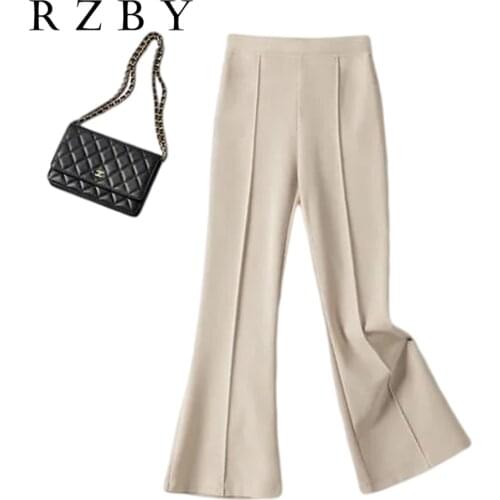 Flare Pants Solid Office Lady Winter Autumn Ankle-Length Pantalones De Mujer New штаны женский Fahion Women-Clothing RZBY564