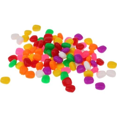100pcs Colorful Up Fishing Lures Corn Sweetcorn Carp Coarse Soft Baits