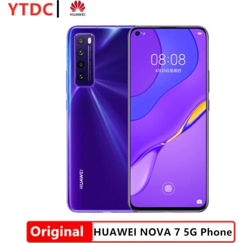 New Huawei Nova 7 5G Smartphone Kirin 985 64MP Quad Rear Cams 32MP Front Cam 6.53'' OLED Mobile Phones 40W SuperCharge NFC