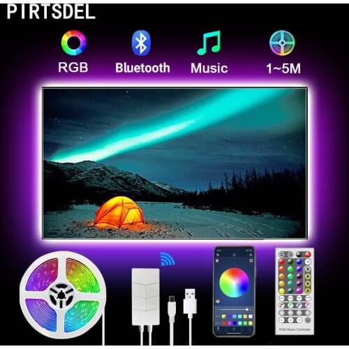 Bluetooth LED Strip Light USB 5050 SMD Flexible Ribbon RGB LED Light Strip DC5V 2M 3M 4M 5M TV Desktop Backlight Sync to Music