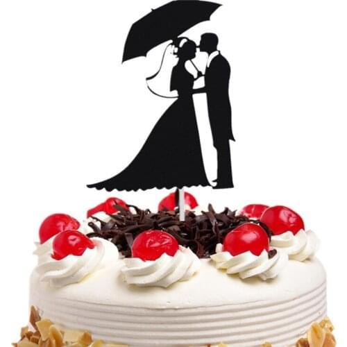 Cake Toppers Flags Umbrella Mr Mrs Kiss Love Kids Birthday Cupcake Topper Wedding Anniversary Bride Groom Party Baking DIY Xmas