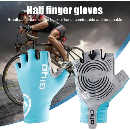 Cycling Anti-Slip Half Finger Gloves Breathable MTB Road Mountain Bike Gloves More Breathing Holes Ventilation Cooling