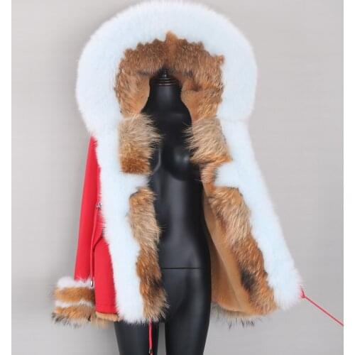 Womens Winter Parka with Real Fur 2021 New Fashion Waterproof Fox Fur Hooded Jacket Female Detachable Coat Thick Warm Streetwear