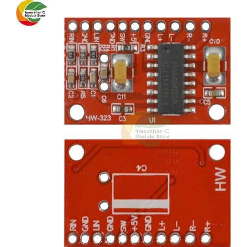 Ziqqucu PAM8403 Super Mini Digital Amplifier Board D Class 2-Channel 2*3W Amplifier Module DC 2.5-5V