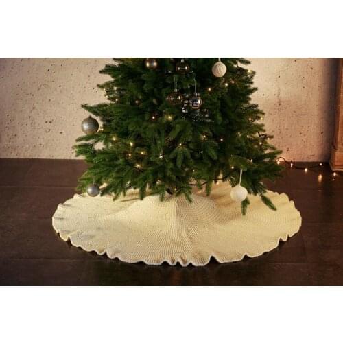 1PC White Red Knit Christmas Tree Skirts Knit Carpet Merry Christmas Decoration for Home Tree Skirts New Year Decoration