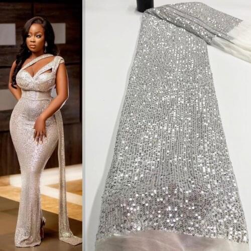 10 colors (5yards/pc) Soft & comfortable stretch sequins French net lace embroidered African party lace fabric for dress FJY232