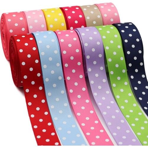 10 yards 7/8'' (22mm) polka dots printed grosgrain ribbons DIY hairbow ribbon YM15113029