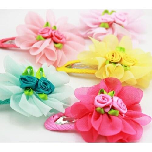 2018 Pet Cats Grooming Accessories Clips Dogs Cartoon spring clip princess cute baby hair clip Hairpin Flower 100pcs/lot