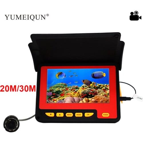 4.3 Inch 1000TVL Ice Fishing Camera Wide Angle 20/30M Underwater Camera For Fishing Infrared 8pcs IR LED With Sunshield