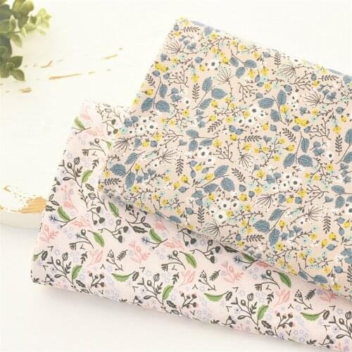 50cmx140cm printing fresh floral Twill Cotton Fabric DIY Childrens Wear Cloth Make Bedding Quilt Decoration Home 200g/m
