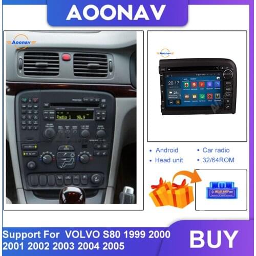 Car 4+64g Radio 2Din Android 8.8 INCH video multimedia Player For VOLVO S80 1999 2000-2005 car Navi GPS Dvd Autoaudio Player