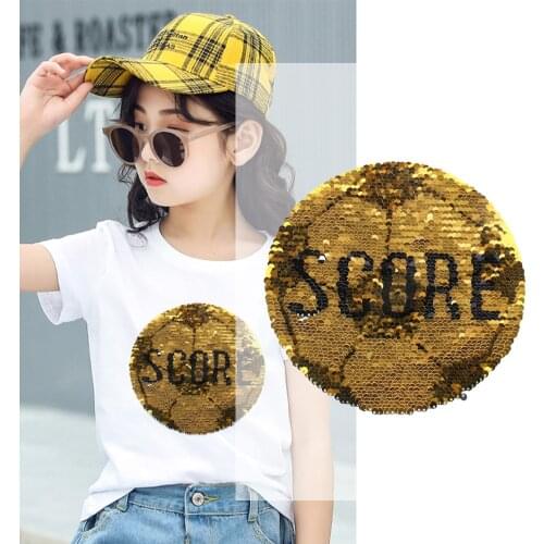 Fashion Sequins Double-sided Football Cloth Stickers Childrens Clothing Accessories Can Be Flipped All-match Decorative Patch