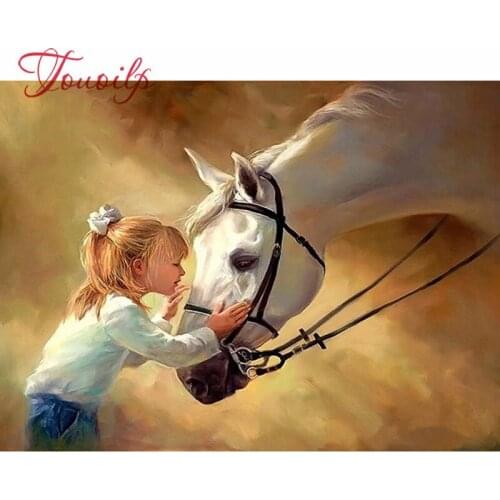DIY 5D Full Diamond Painting Cross Stitch Teenage horse Mosaic Diamond Embroidery Needlework Patterns Rhinestone kits