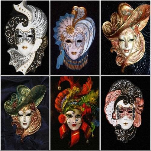 DIY Painting By Numbers Exquisite Woman Mask 50x40CM Art Pictures Drawing Set Coloring Decorative Paintings On Canvas Gifts
