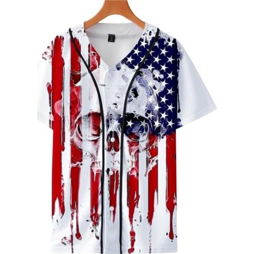 Skull Eagle USA National Flag baseball T-shirt Hip Hop T Shirts Casual 3d Tshirt Tee Harajuku Streetwear T shirt brand Clothes