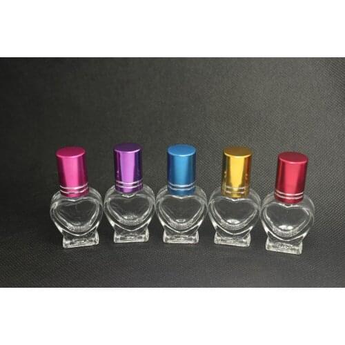 FZL157-5ML Love Transparent Glass Rperfume Roll On Bottle 10PCS/LOT