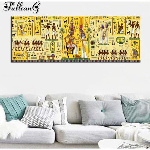 FULLCANG Egyptian Hieroglyph 5d large diy diamond painting cross stitch full drill rhinestone embroidery kits decoration FG0054