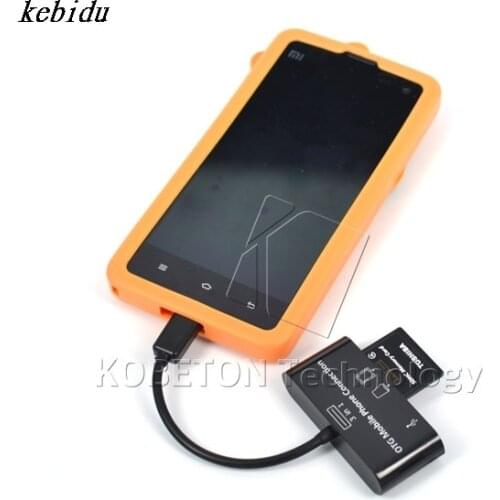 Kebidu 3 In 1 SDHC/SD/TF Card Reader Micro USB Hub Cable Flash Drive Adapter for Samsung S3/4/5/6 for HTC One for Xperia