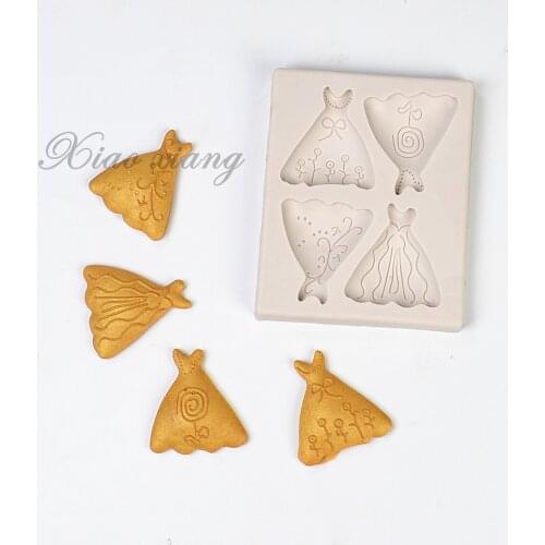 Luyou 1Pc Skirt Silicone Fondant Cake Molds Resin Mold For Wedding Cake Decorating Tools Kitchen Baking Accessories FM2012