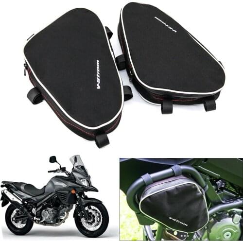 Motorcycle frame anti-collision bar waterproof water bag tool place travel bag For Suzuki V-strom DL650
