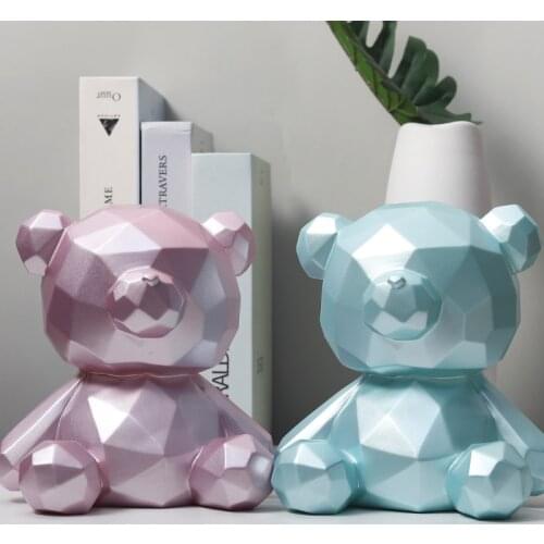 Cartoon Bear Piggy Bank Coin Money Boxes Home Decor Vinyl Money Saving Box Children Toys Birthday Figurines Decorations WF9183