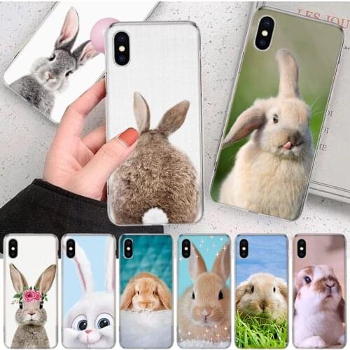 Cute White Baby Rabbits Soft Cover Phone Case For Apple Iphone 12 11 Pro XS X Max XR 7 8 6 6S Plus 5S SE + Mini Customized Coque
