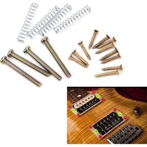 1 Set Humbucker Pickup Screws Set Height Screw W/spring Black Easy Install Guitar Parts & Accessories