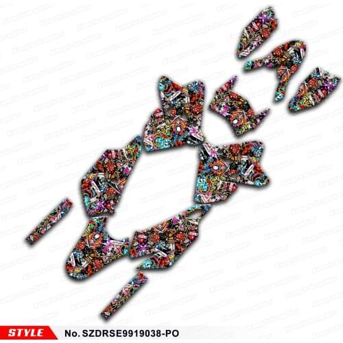 Aftermarket Vehicle Decals for DRZ400SM DRZ400E DRZ 400 SM Enduro DRZ400 SM E KLX 400R 99 to 19, Style No. SZDRSE9919038-PO