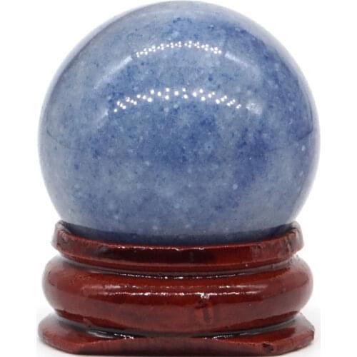 Natural Blue Quartz Ball Natural Mineral Quartz Sphere Hand Massage Crystal Ball Healing Feng Shui Home Decor Accessory 30mm