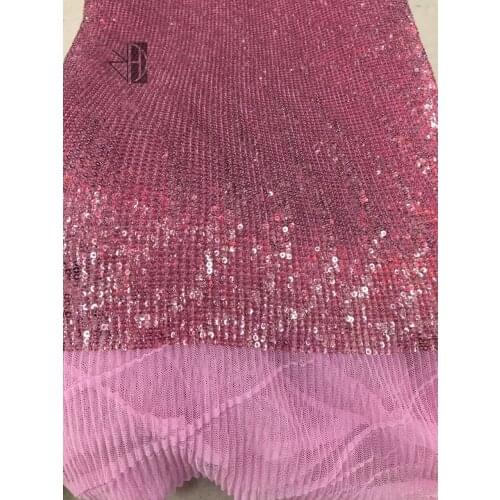 Nigerian Net Lace sequins Fabrics Embroidered Nigerian SYJ-7166 French Lace African Tulle Lace Fabric For Wedding Dress