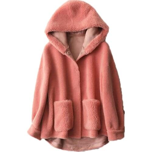 New Autumn Winter Womens Fur Coats Fur Leather Of One Piece Female Wool Jackets Trendy Lady Plus Size Woman Hoodies
