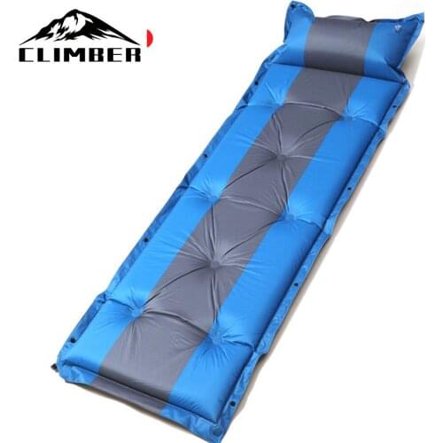 【New store 】 Self Inflatable Mattress with Air Pillow Portable Single Camping Mat Air Mattress Lightweight Travel Sleeping Pad