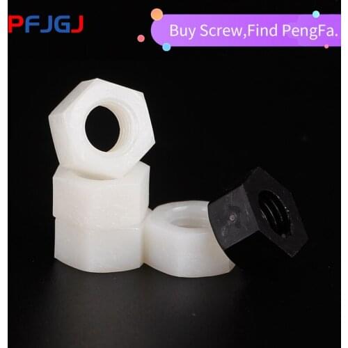 Peng Fa DIN934 M2 M2.5 M3 M4 M5 M6 M8 M10 PA66 Nylon Hex Nut Hexagon Plastic Hex Nuts