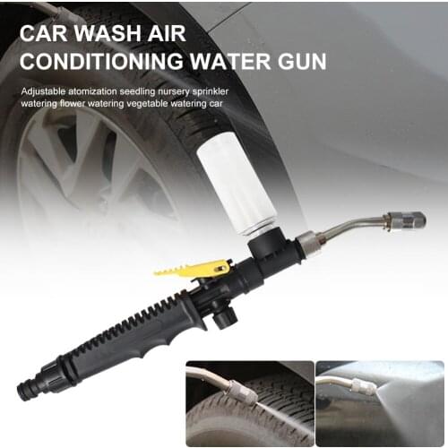 High Pressure Car Washer Gun with Foam Bottle Adjustable Stainless Steel Water Jet Copper Nozzle Sprayer Car Cleaning Tool