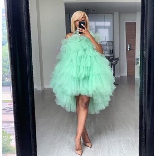 Mint Midi Orchid Dress 2020 Hot Sale Short Prom Gown Dresses Extra Puffy Layered Tulle Girls Birthday Cocktail Party Dress