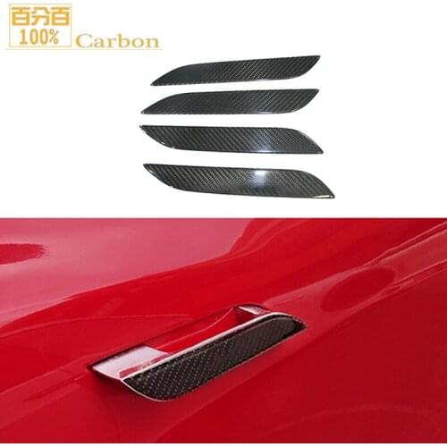 4PCS/Set Car Accessories Protector Exterior Cover Waterproof Carbon Fiber Door Handle Wrap Decorative Sticker For Tesla Model S