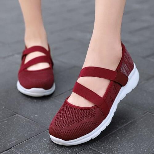 Womens Summer Casual Shoes Mesh Hollow Breathable Soft Sole Casual Shoes Shallow Mouth Light Foot Cover Large Size Mom Shoes
