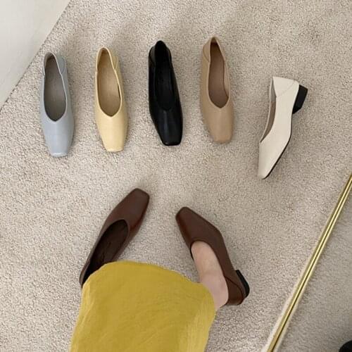 2021 New Spring Flats Women Ballerina Shoes Shallow Slip On Round Toe Flat Ballet Shoes Female Casual Slip On Loafer Zapatos Muj