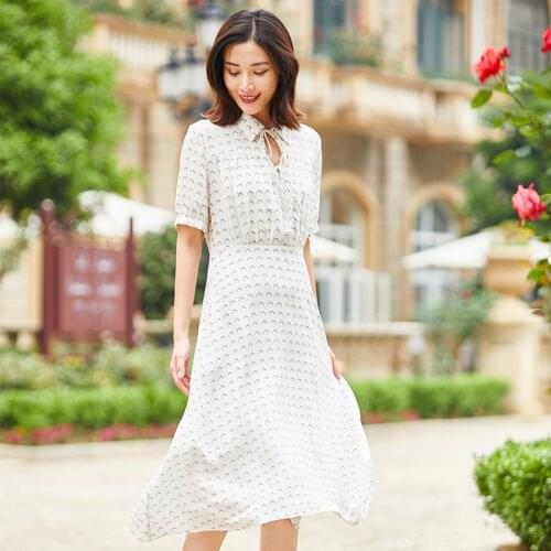 White Print Black Floral Silk Shirt Dresses Women 2021 Summer Long Casual Sexy Office Work Daily Dress Plus Size Slim Fit A Line