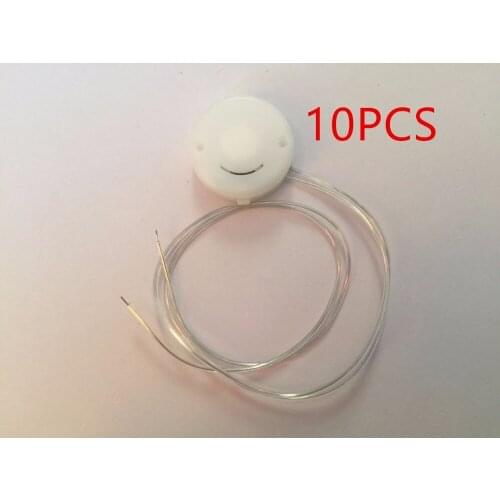 10Pcs/Lot Smile CR2032 Cell Coin Battery Socket Holder Case Battery Boxes With Lead Wire&Flashing Switch 6V CR2032 Battery Box