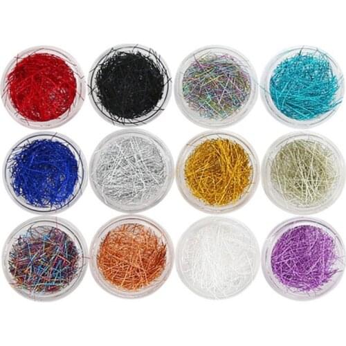 12 Pcs/set Mixed Color Grid Thin Line Metal Wire Epoxy Filling Material Mold Crafts Making for Mini New Nail Art DIY Jewelry