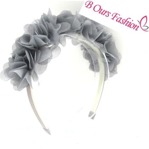 2021-1 new fashion chiffon silk flower around the head children fashion hair accessories with non wrinkle band with gripes teeth
