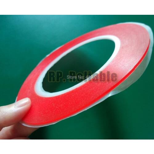 3 Roll RP 1mm/2mm/3mm wide choose Clear Strong Adhesive Two Side Sticky Tape for phone Tablet mini Pad Screen Bezel Lens Battery